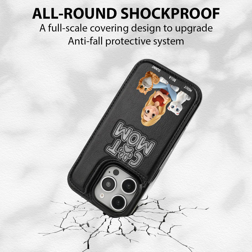 The Cat Mom - Personalized Leather Phone Case