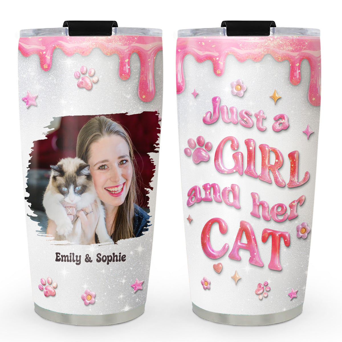 Custom Photo Christmas Birthday Gifts For Cat Mom, Cat Lovers • Every Day Is A Nice Day With Cats Photo - Personalized 3D Effect Tumbler
