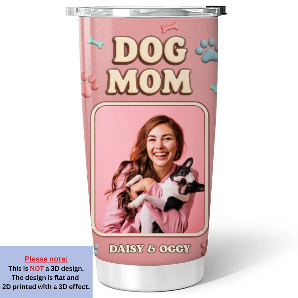 Custom Photo Christmas Birthday Gifts For Dog Mom, Dog Lovers • Best Dog Mummy Ever - Personalized 3D Effect Tumbler