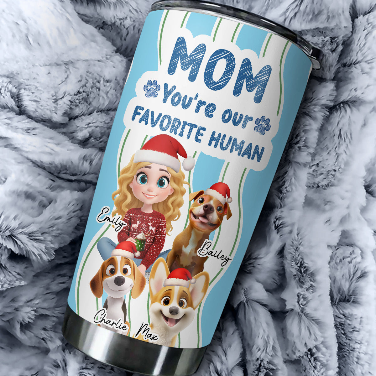 Custom Christmas Birthday Gifts For Dog Mom, Dog Lovers • Favorite Christmas Dog Mom - Personalized Tumbler