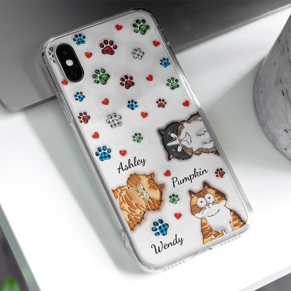 Lovely Cat Babies - Personalized 3D Inflated Effect Phone Case