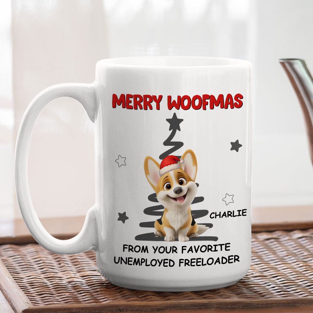 Custom Christmas Birthday Gifts For Dog Lovers • Unemployed Freeloader - Personalized Coffee Mug