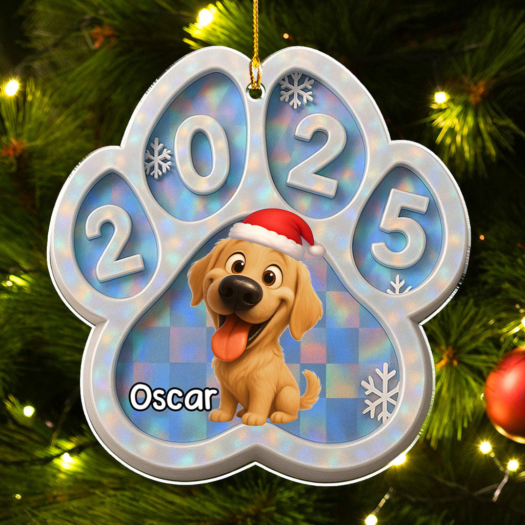 Custom Christmas Decor Home Birthday Gifts For Dog Lovers • Funny Dog With His Christmas - Personalized Acrylic Ornament