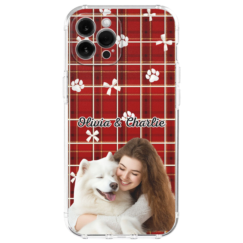 Dog Mom Bow Paw Photo - Personalized Phone Case