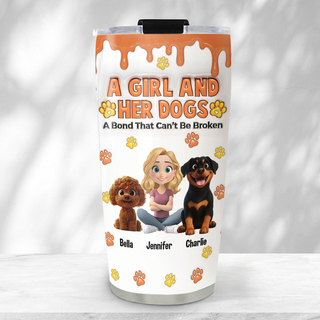 Custom Mother's day Birthday Gifts For Pet Mom, Pet Lovers • You And Me Bond That Can Not Be Broken - Personalized 3D Inflated Tumbler