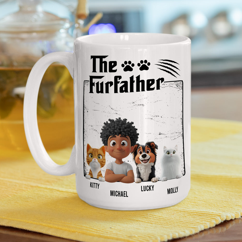 Custom Father's day Birthday Gifts For Pet Dad, Pet Lovers • The Furfather - Personalized Coffee Mug