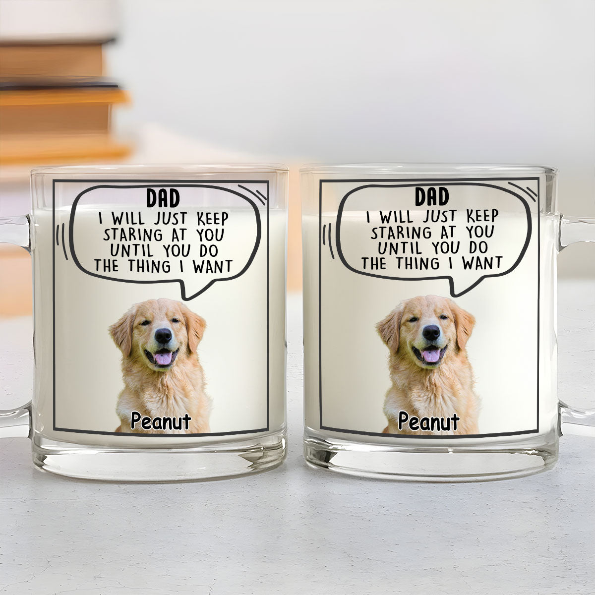 Custom Photo Christmas Birthday Gifts For Dog Lovers • I Will Keep Staring At You Photo - Personalized Glass Mug