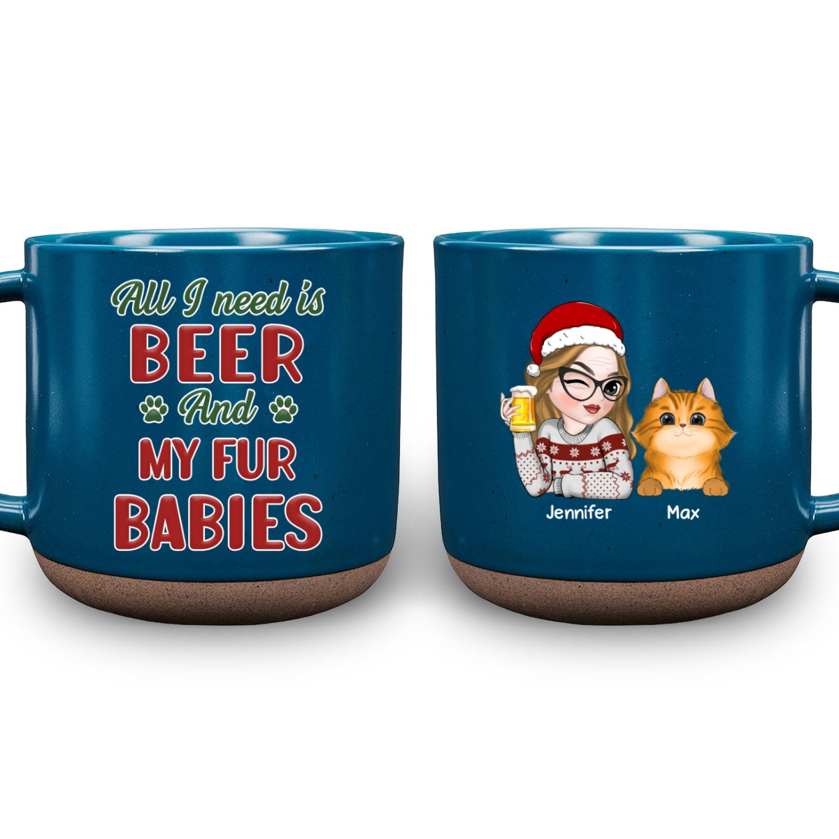 Custom Christmas Birthday Gifts For Dog Lovers • All I Need Is My Dog Version Fur Baby - Personalized Pottery Mug
