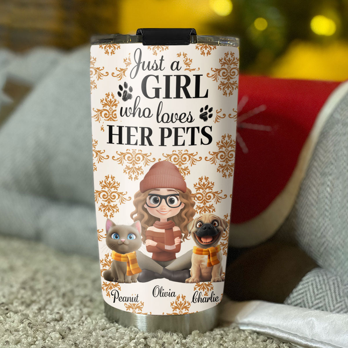 Custom Christmas Birthday Gifts For Pet Mom, Pet Lovers • Pumskin Pet Autumn - Personalized Tumbler