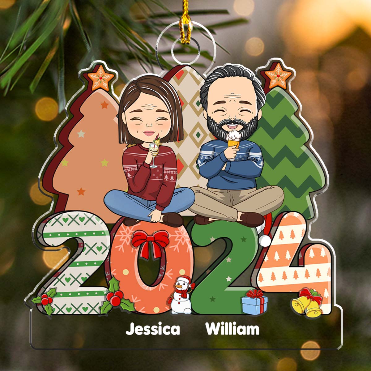 Custom Christmas Decor Home Birthday Gifts For Dog Lovers • Family Christmas Gift - Personalized Acrylic Ornament