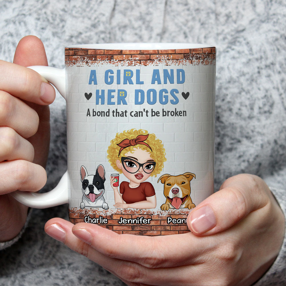 Custom Mother's day Birthday Gifts For Dog Mom, Dog Lovers • Unbreakable Bond Of A Girl And Her Dog - Personalized Coffee Mug