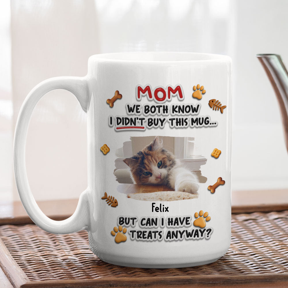 Custom Photo Father's day Birthday Gifts For Pet Dad, Pet Lovers • Can Pet Have Treats Photo - Personalized 3D Effect Mug