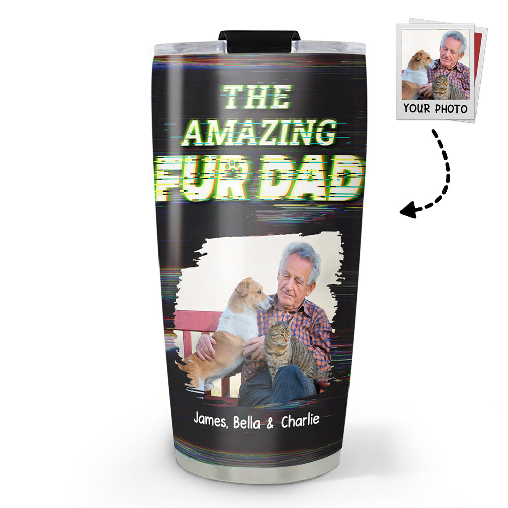 Custom Photo Father's day Birthday Gifts For Pet Dad, Pet Lovers • This Is Our Awesome Pet Dad Photo - Personalized Tumbler