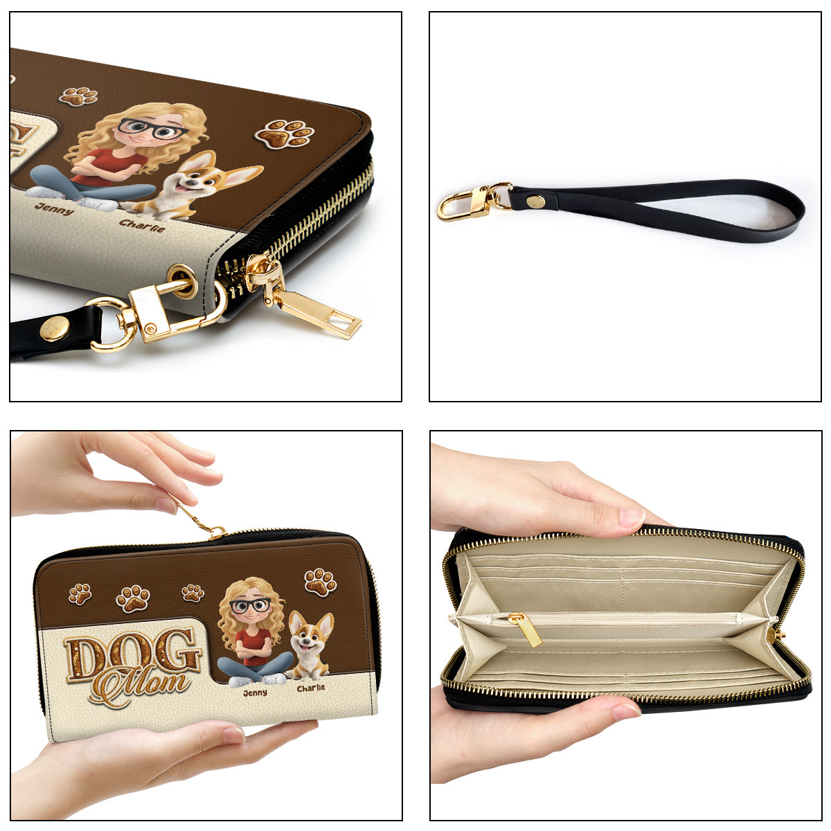 Love The Dog - Personalized Leather Wallet