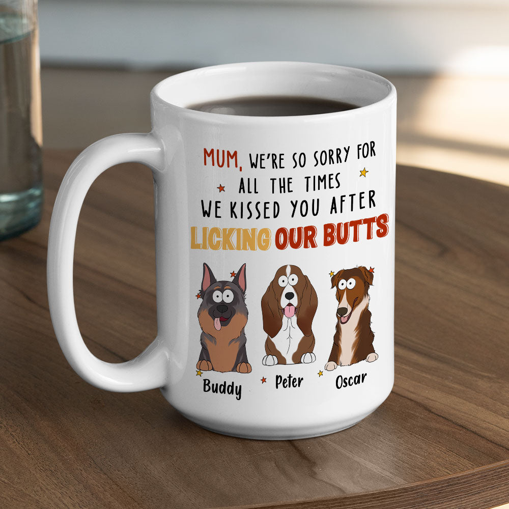 Custom Christmas Birthday Gifts For Dog Lovers • After Licking My Butt - Personalized Coffee Mug