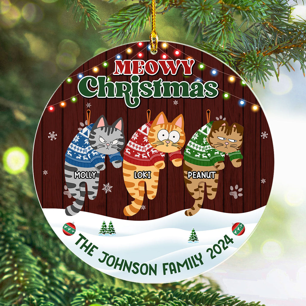 Meowy Christmas 2024 - Personalized Acrylic Ornament