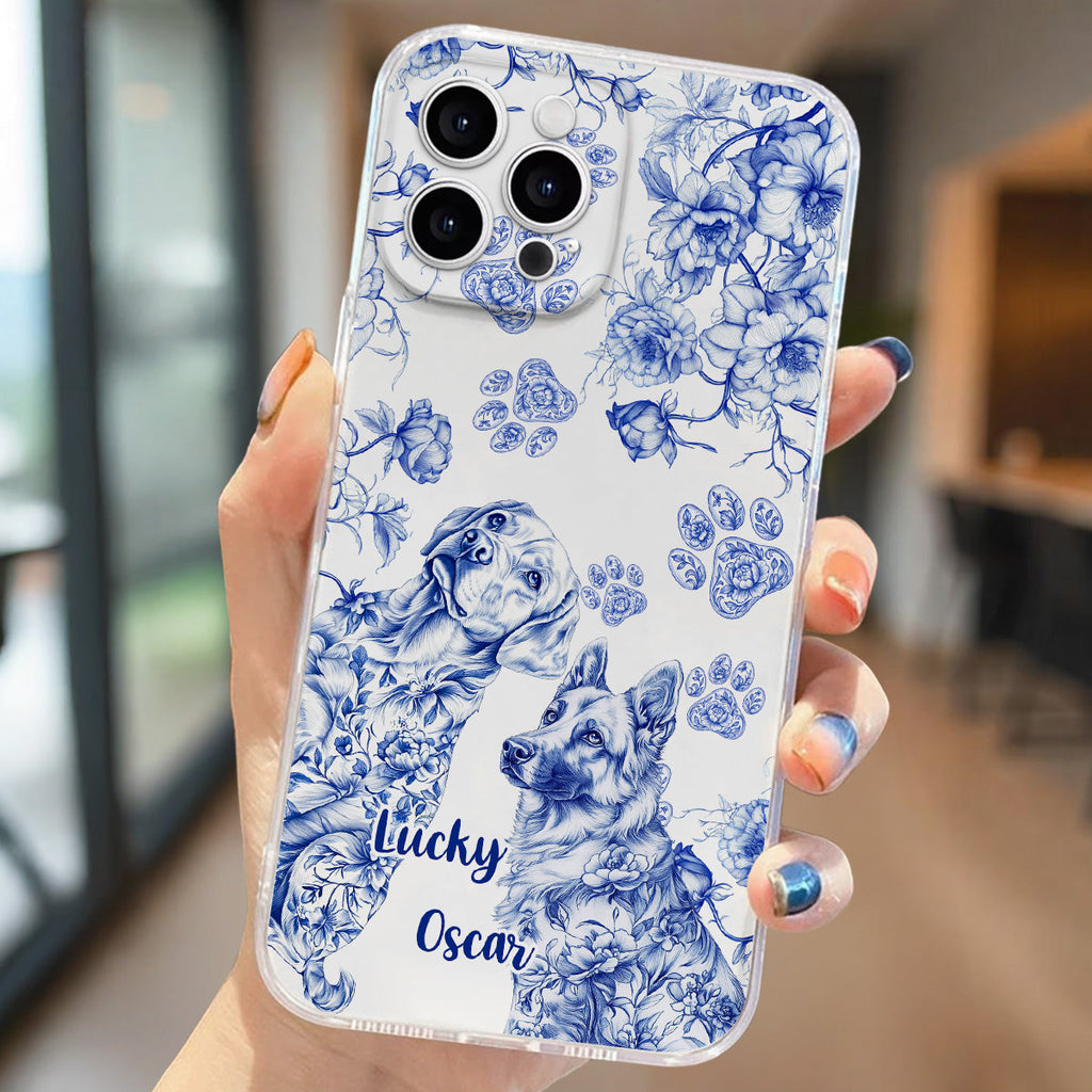 Dog Blue Toile - Personalized Phone Case