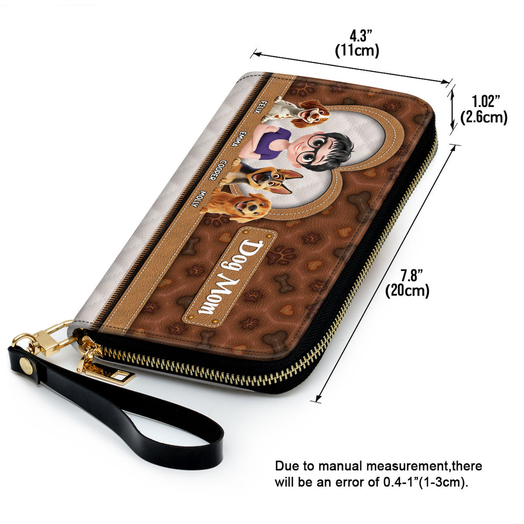 Dog Mom Leopard Cartoon - Personalized 3D Inflated Effect Leather Wallet