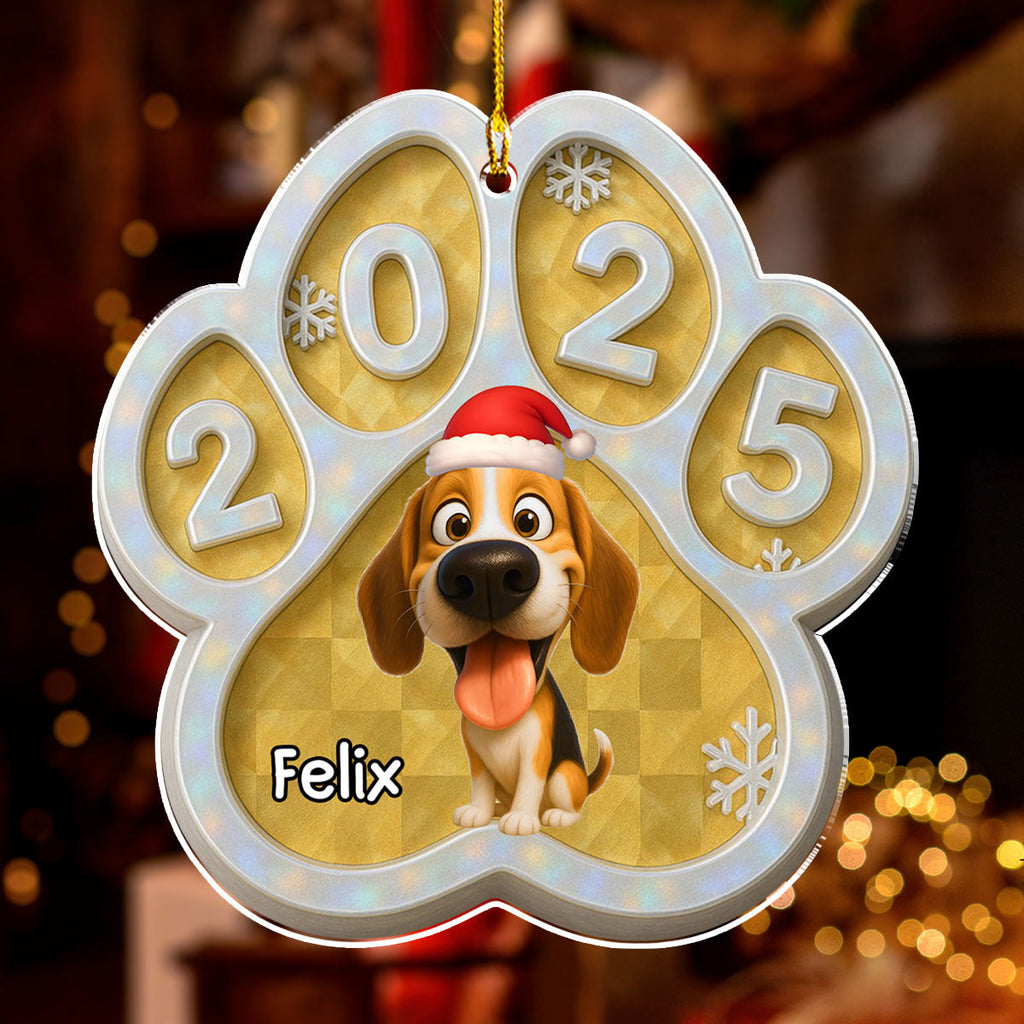 Custom Christmas Decor Home Birthday Gifts For Dog Lovers • Funny Dog With His Christmas - Personalized Acrylic Ornament