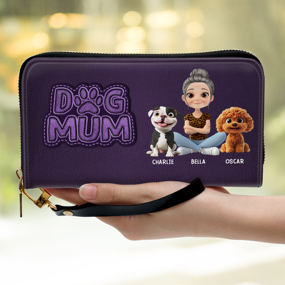 The Dog Mom - Personalized Leather Wallet