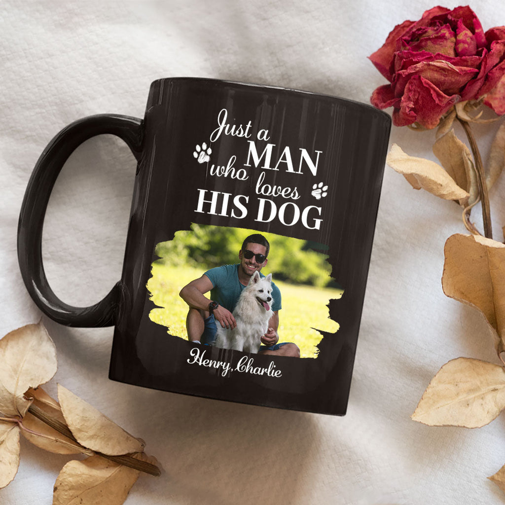 Custom Photo Christmas Birthday Gifts For Dog Dad, Dog Lovers • Just A Man Who Loves Dogs Photo - Personalized Coffee Mug