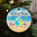 Custom Christmas Decor Home Birthday Gifts For Pet Lovers • Sea Glass Family With Pet - Personalized 3D Inflated Effect Ceramic Ornament