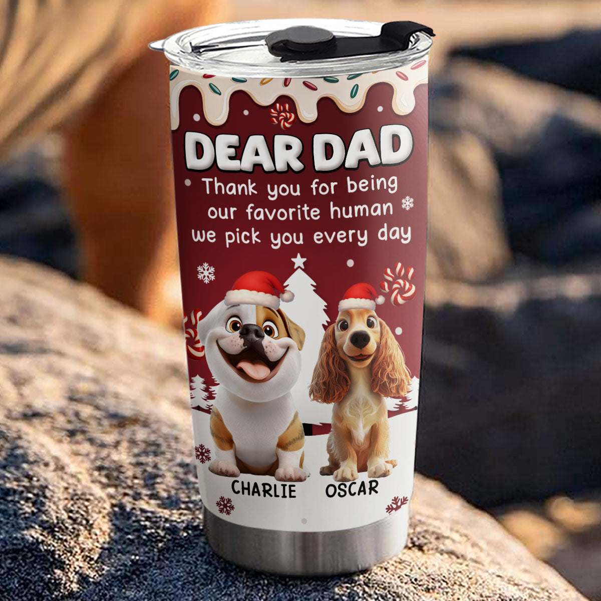 Custom Christmas Birthday Gifts For Dog Lovers • We Pick You Every Day - Personalized Tumbler