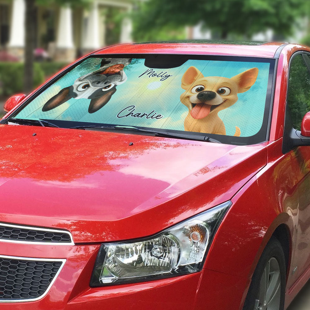 Can You See Us - Personalized Car Sunshade