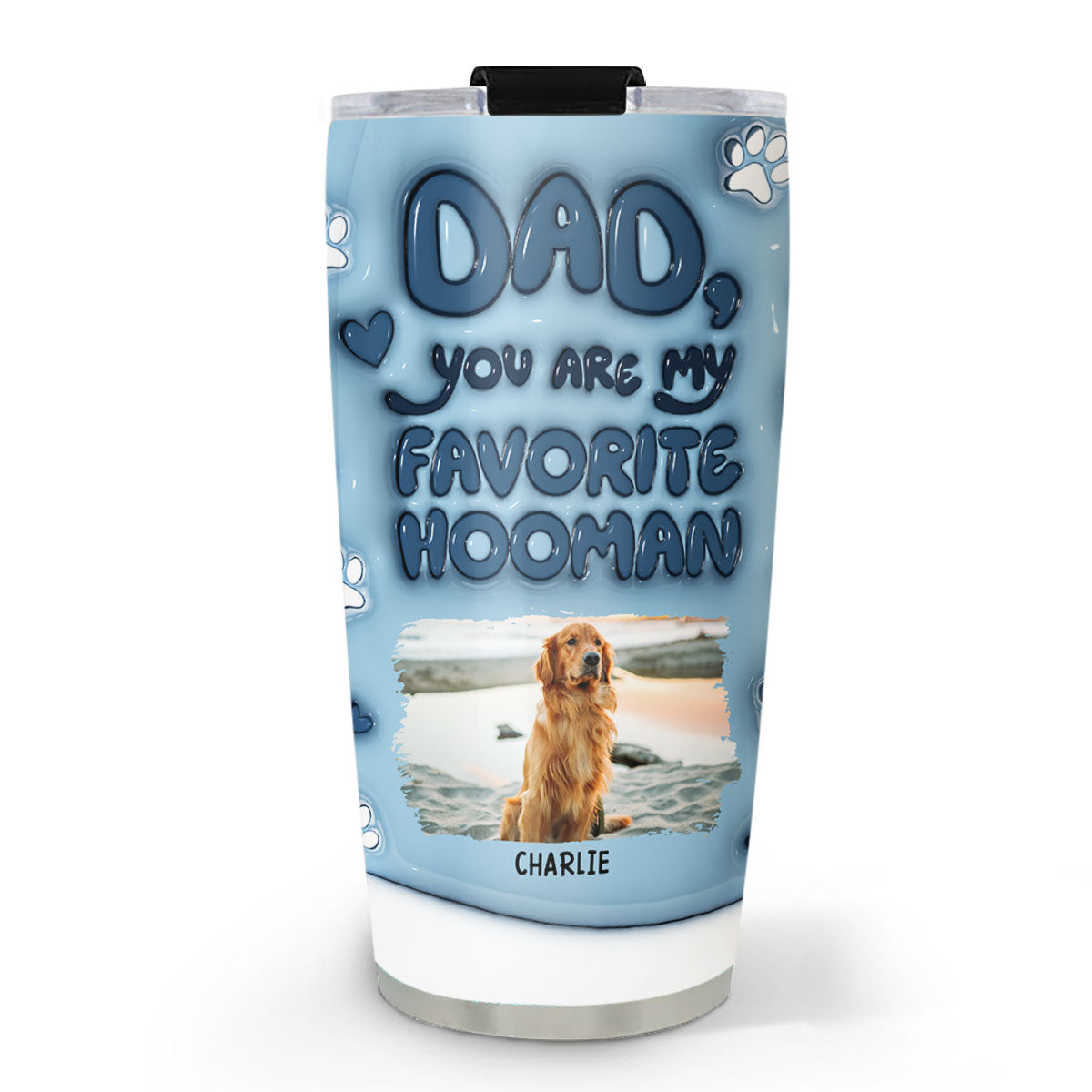 Custom Christmas Birthday Gifts For Pet Lovers • Thanks For Being Dog Favorite Human Ver Photo - Personalized 3D Inflated Effect Tumbler