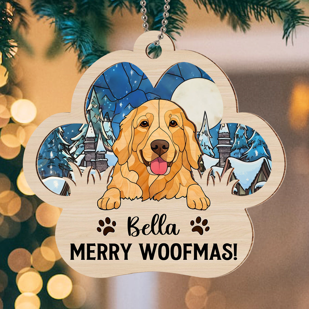 Holiday Cheer - Personalized Suncatcher Ornament