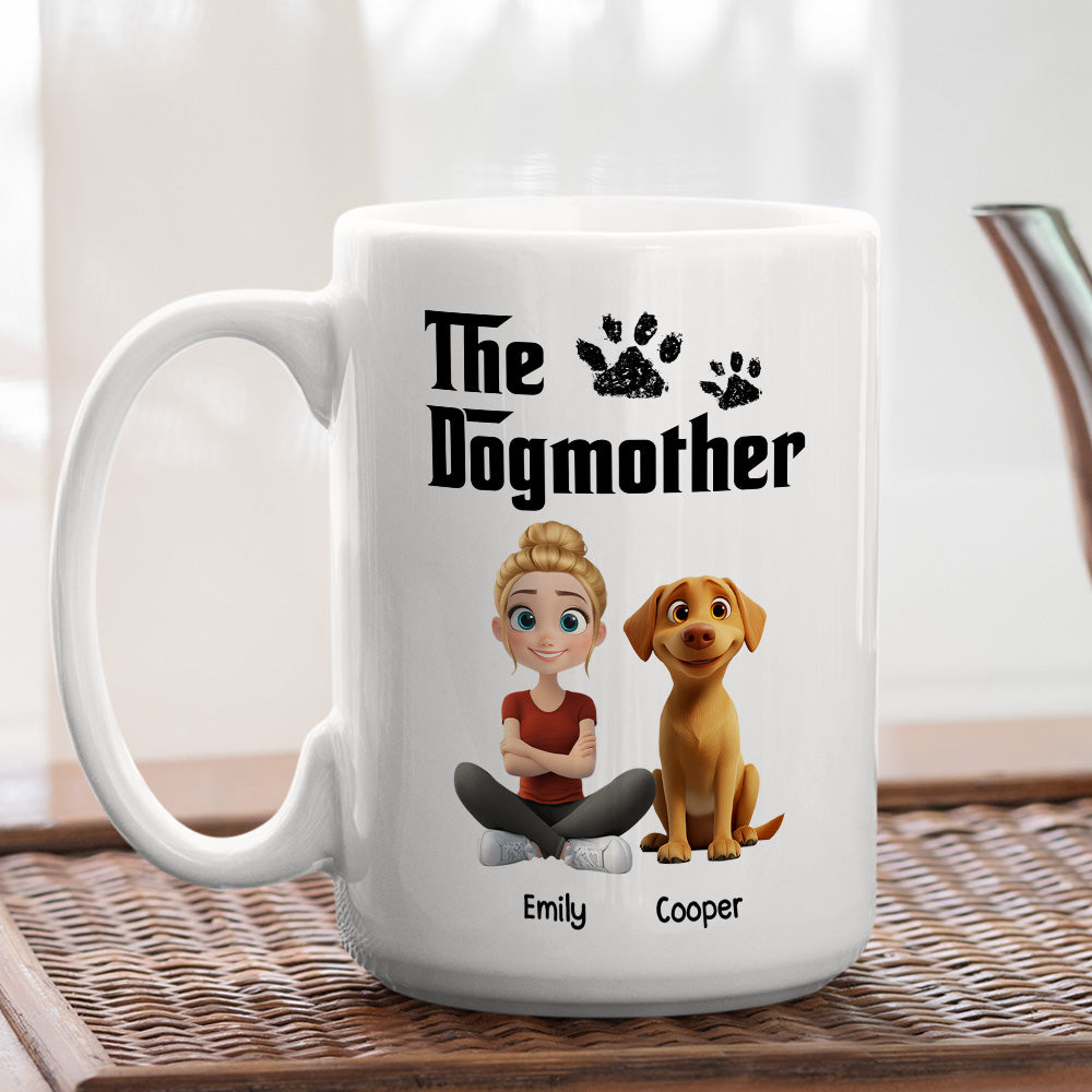 Custom Christmas Birthday Gifts For Dog Mom, Dog Lovers • White Cool Dog Mother - Personalized Coffee Mug