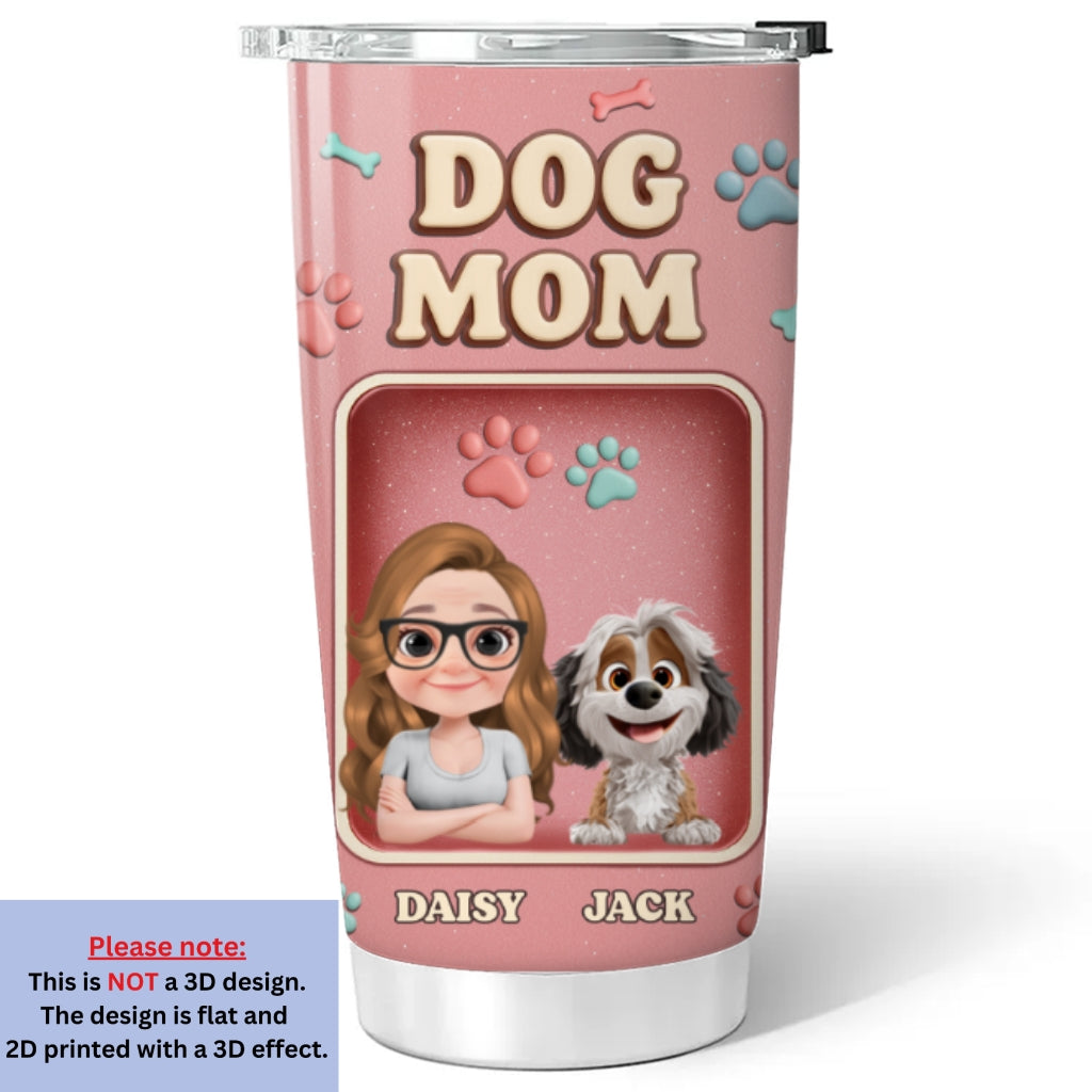 Custom Christmas Birthday Gifts For Dog Mom, Dog Lovers • Best Dog Mummy Ever - Personalized 3D Effect Tumbler
