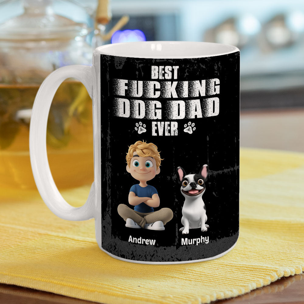 Custom Father's day Birthday Gifts For Dog Dad, Dog Lovers • Best Dad Ever - Personalized Coffee Mug