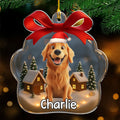 Custom Christmas Decor Home Birthday Gifts For Dog Lovers • Paw In Snow - Personalized Acrylic Ornament