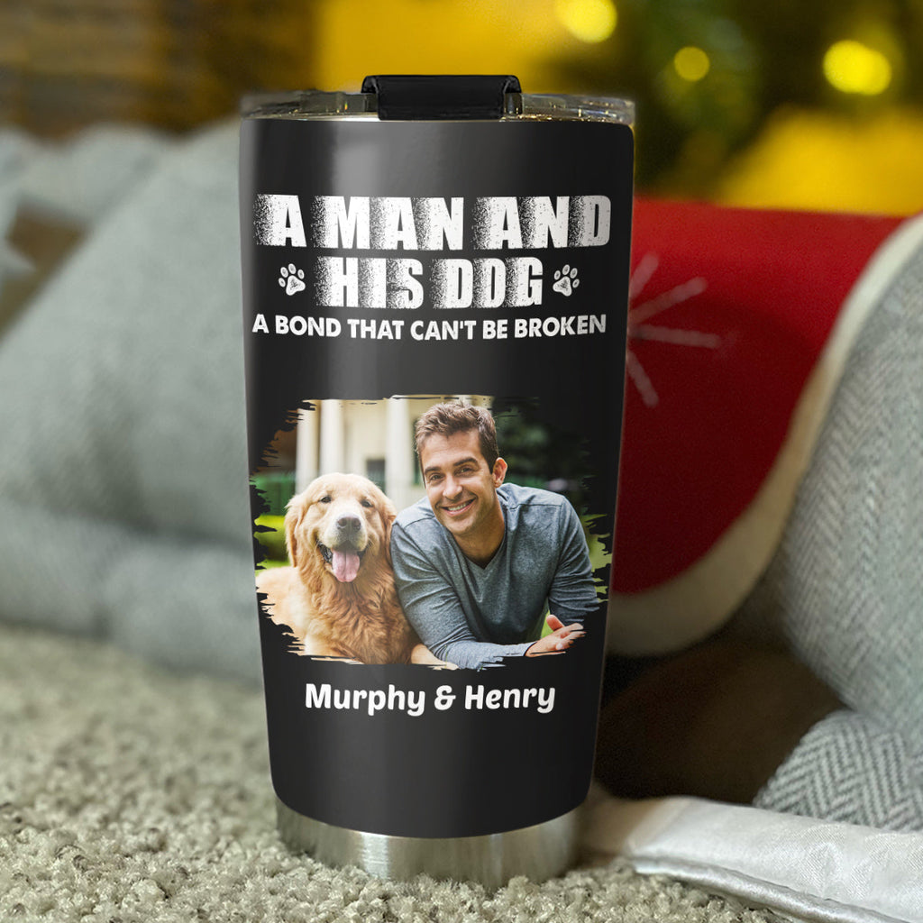 Custom Photo Father's day Birthday Gifts For Dog Dad, Dog Lovers • Best Dog Dad Ever Photo- Personalized Tumbler