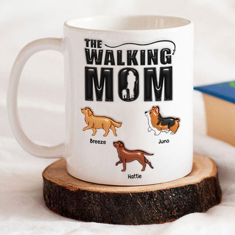 Custom Mother's Father's day Birthday Gifts For Pet Lovers • Walking Dad - Personalized 3D Inflated Effect Mug
