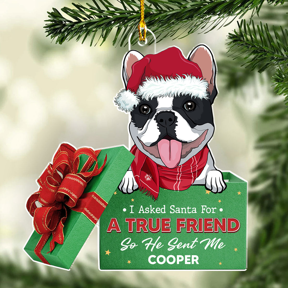 Custom Christmas Decor Home Birthday Gifts For Dog Lovers • A True Friend - Personalized Acrylic Ornament