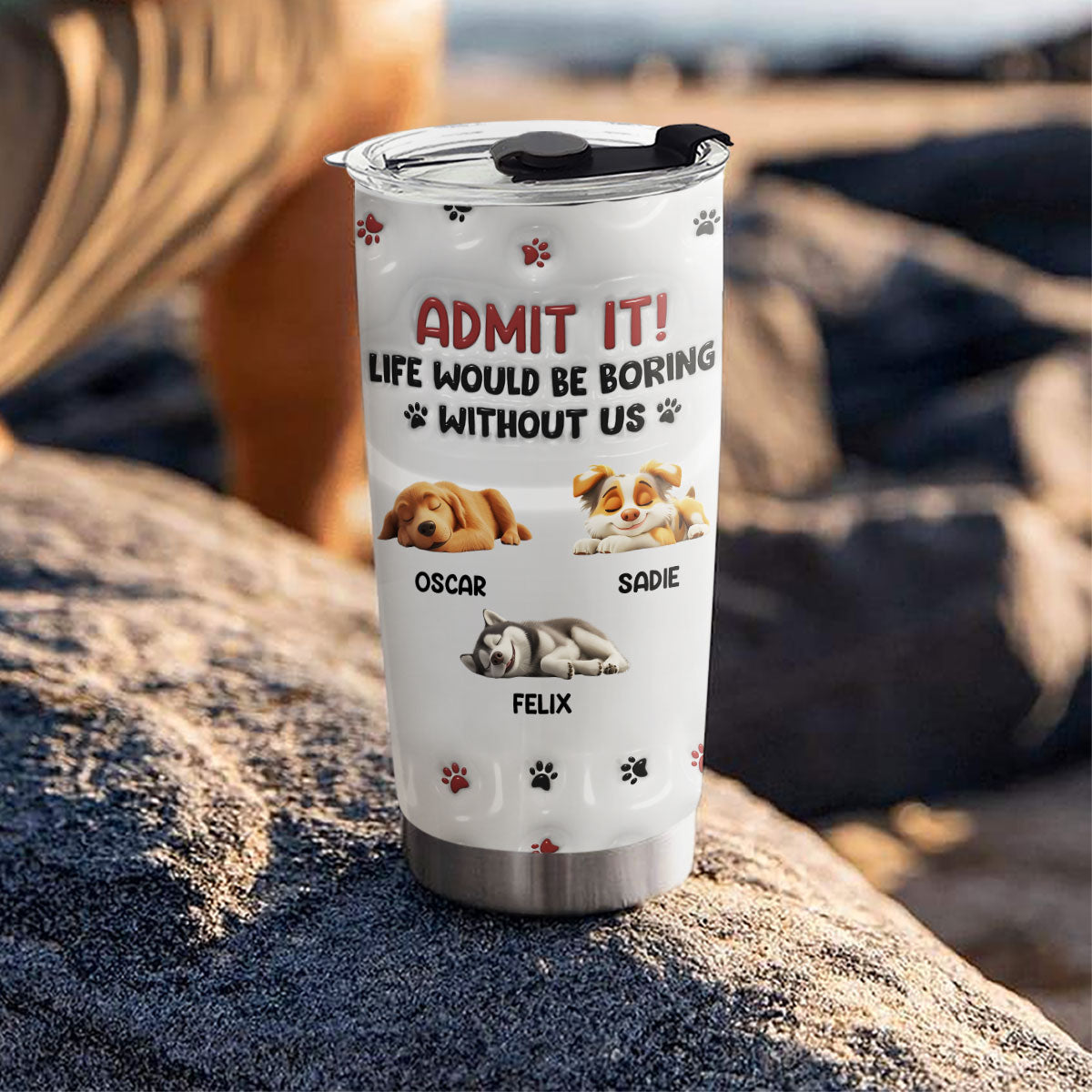Custom Mother's day Birthday Gifts For Dog Mom, Dog Lovers • Lovely Dog Baby - Personalized 3D Inflated Effect Tumbler