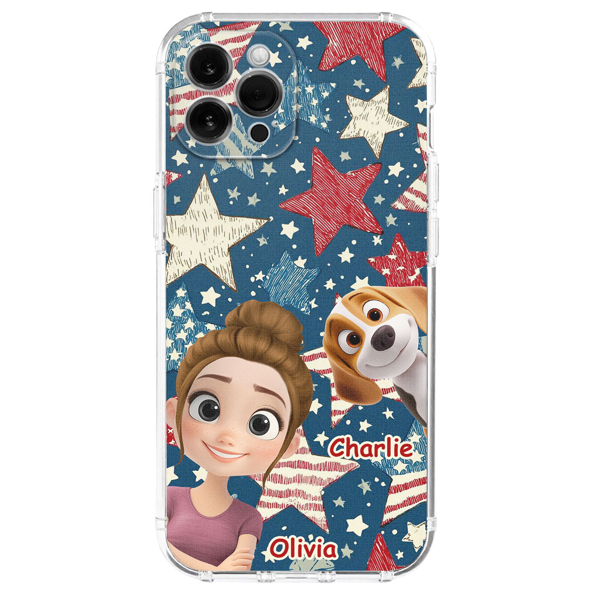 Dog Mom American Star - Personalized Phone Case