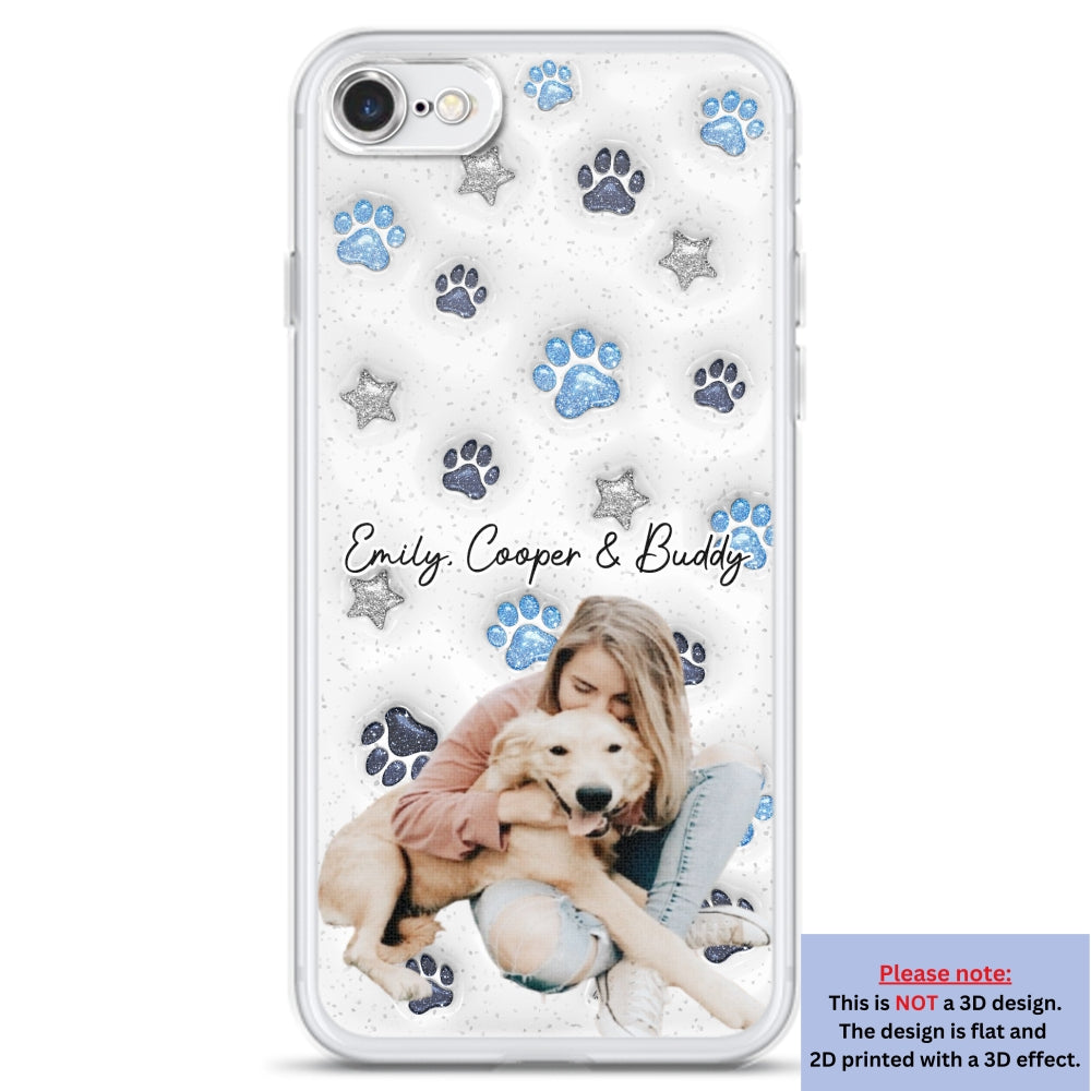 Dog Mom Dad Blue Star Photo - Personalized 3D Inflated Effect Phone Case