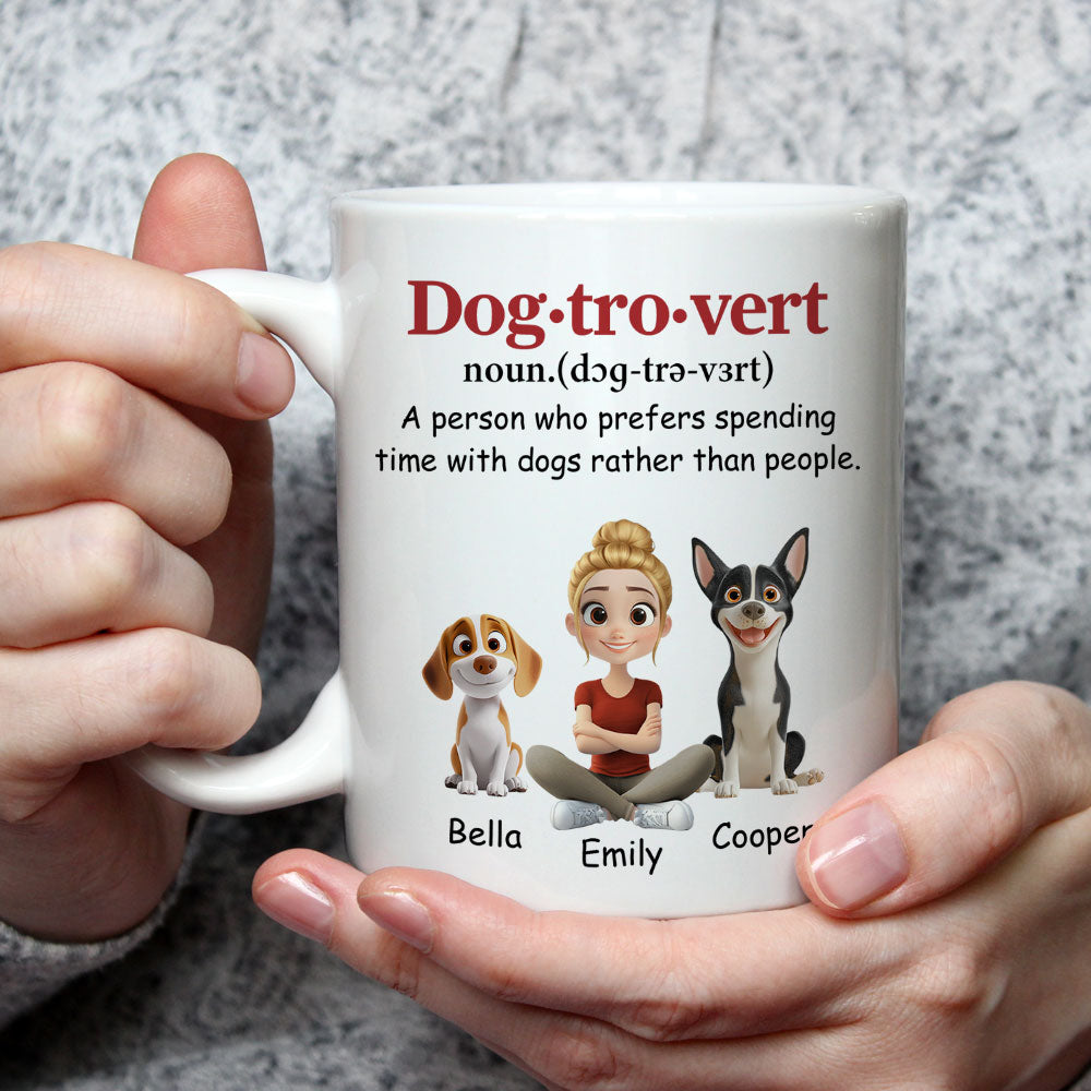 Custom Christmas Birthday Gifts For Dog Lovers • Dogtrovert Person - Personalized Coffee Mug