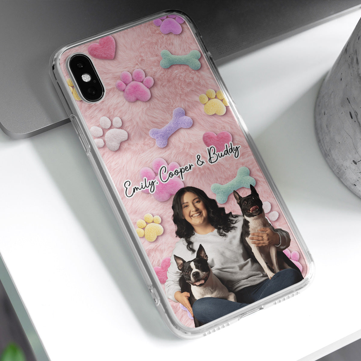 Dog Mom Mum With Fur Baby Photo - Personalized 3D Effect Phone Case