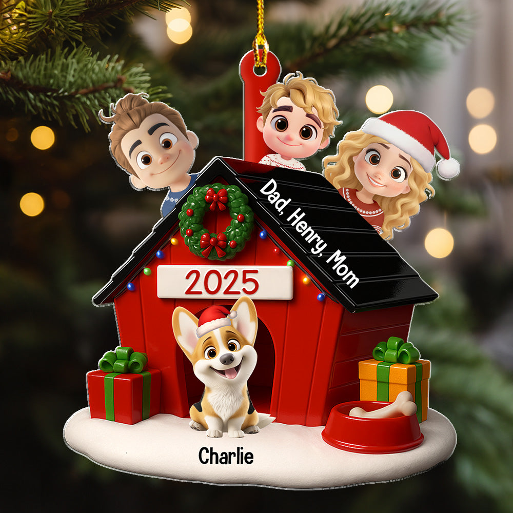 Custom Christmas Decor Home Birthday Gifts For Dog Lovers • Peeking On You - Personalized 3D Effect Acrylic Ornament