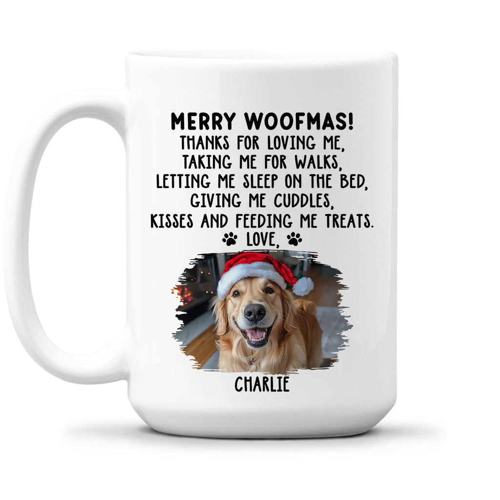 Custom Photo Christmas Birthday Gifts For Dog Lovers • Thanks For Loving Me Christmas Photo - Personalized Coffee Mug