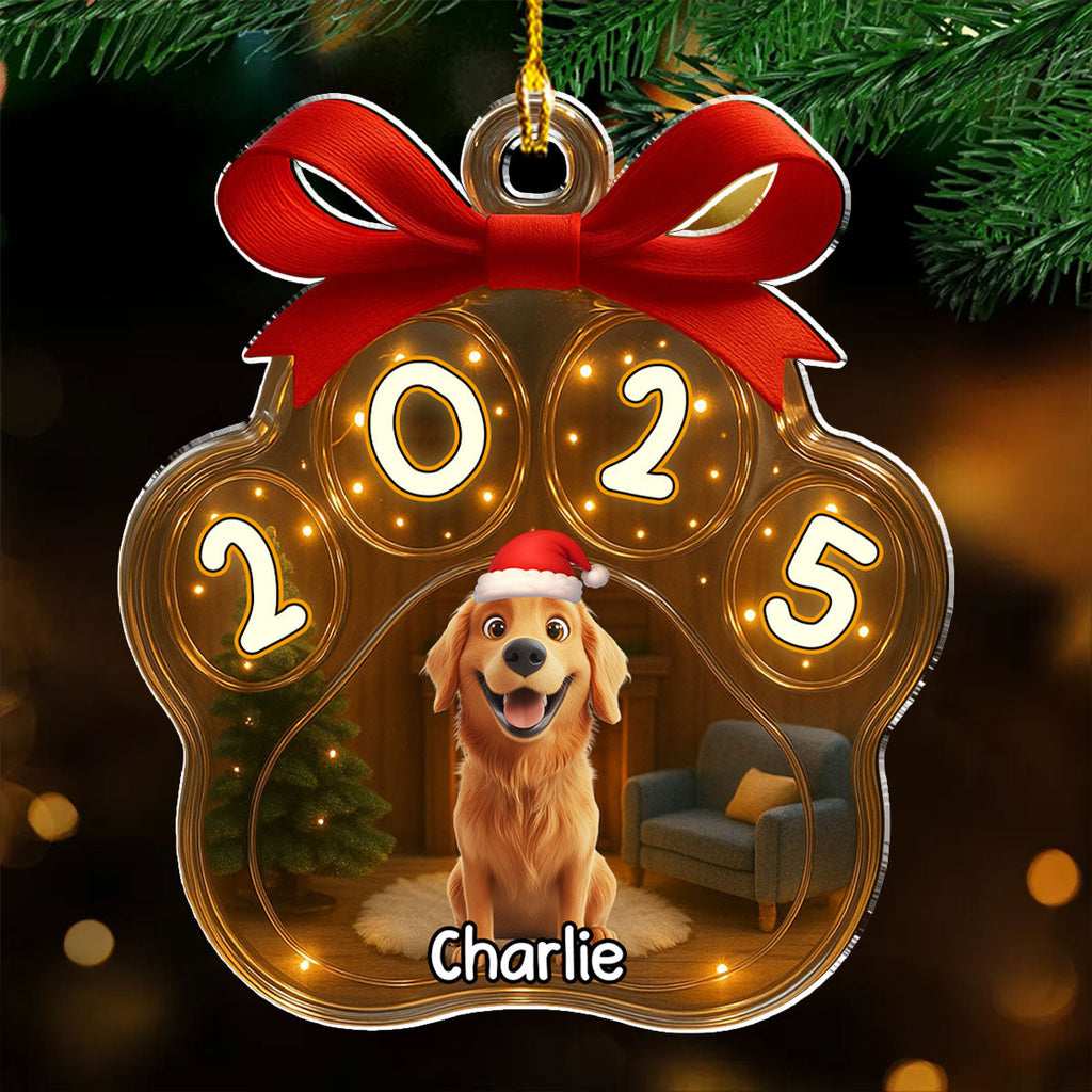 Custom Christmas Decor Home Birthday Gifts For Dog Lovers • Christmas Gift - Personalized 3D Inflated Effect Acrylic Ornament