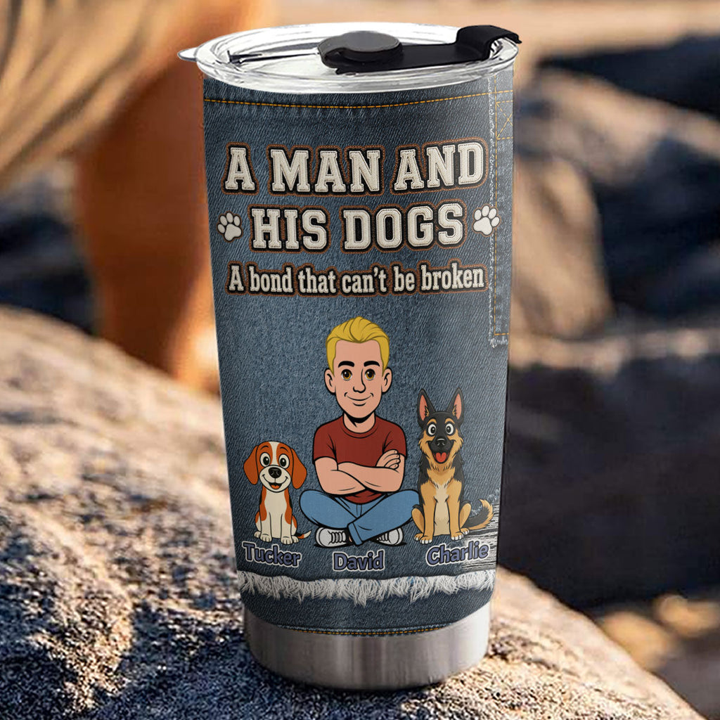 Custom Father's day Birthday Gifts For Dog Dad, Dog Lovers • An Everlasting Bond - Personalized 3D Effect Tumbler