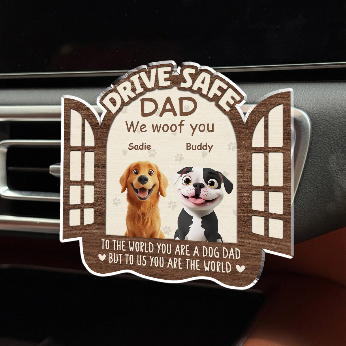 The World To Me - Personalized Car Vent Clip