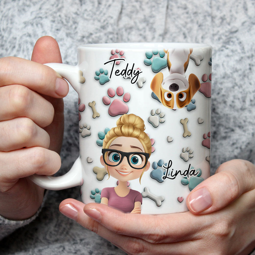Custom Mother's day Birthday Gifts For Dog Mom, Dog Lovers • Dog And Human Cartoon - Personalized Coffee Mug