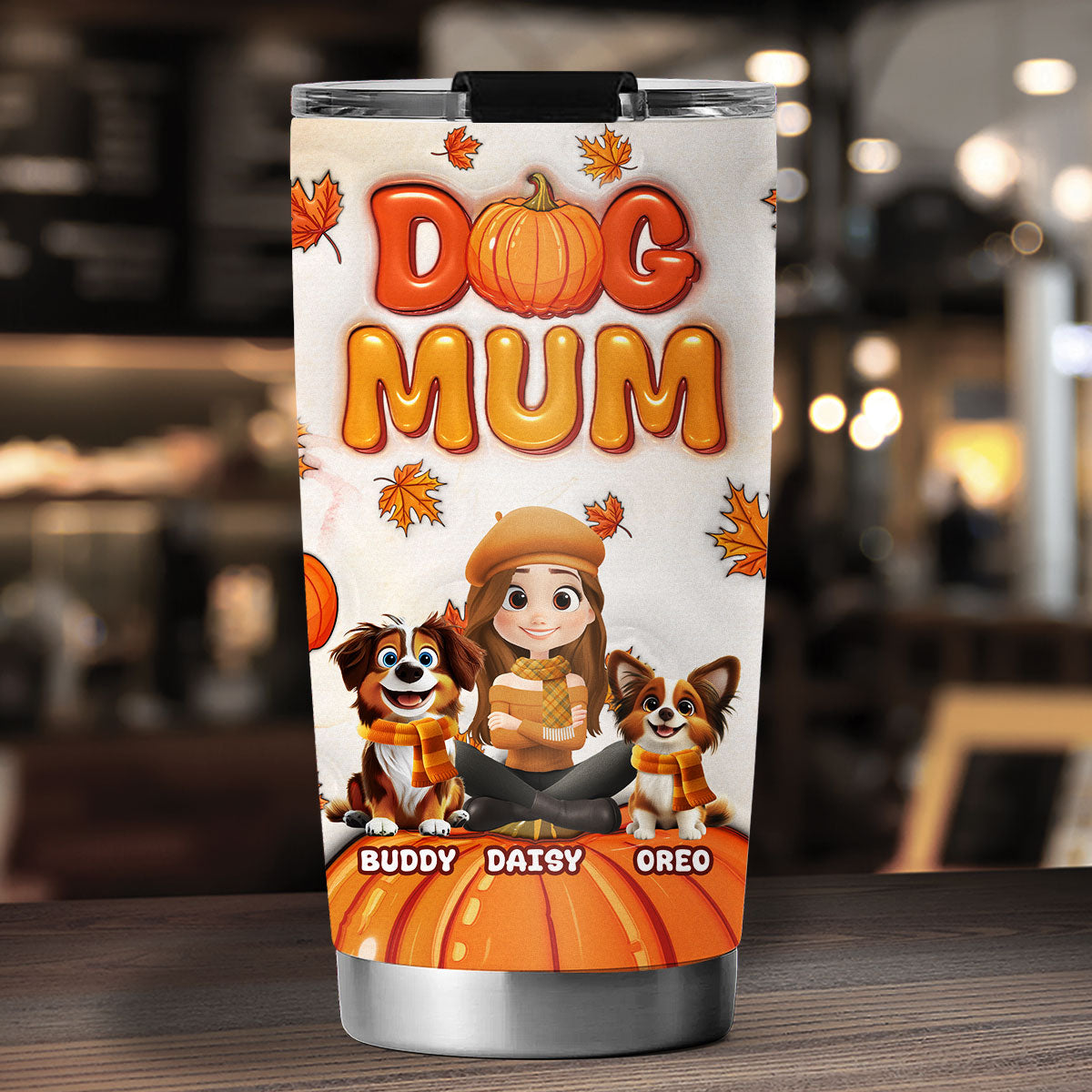 Custom Christmas Birthday Gifts For Dog Mom, Dog Lovers • Cinnamon Flavor - Personalized 3D Inflated Effect Tumbler