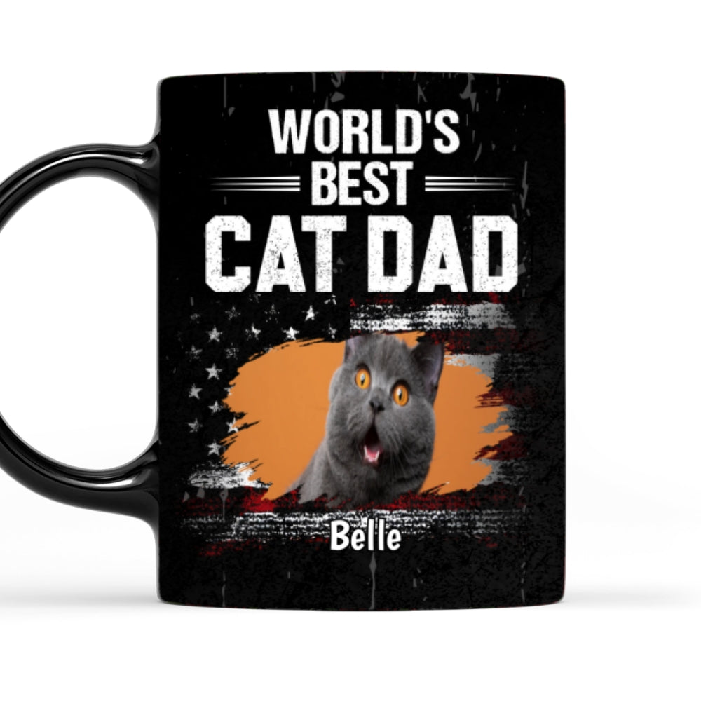 Custom Photo Mother's Father's day Birthday Gifts For Cat Lovers • World Best Cat Dad Photo - Personalized Coffee Mug